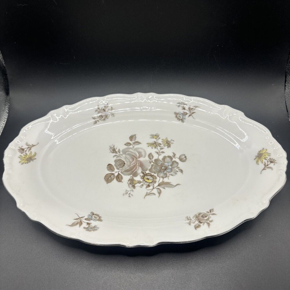 Winterling Bavaria, EMPRESS Platinum Trim, Oval Serving Platter, 13"